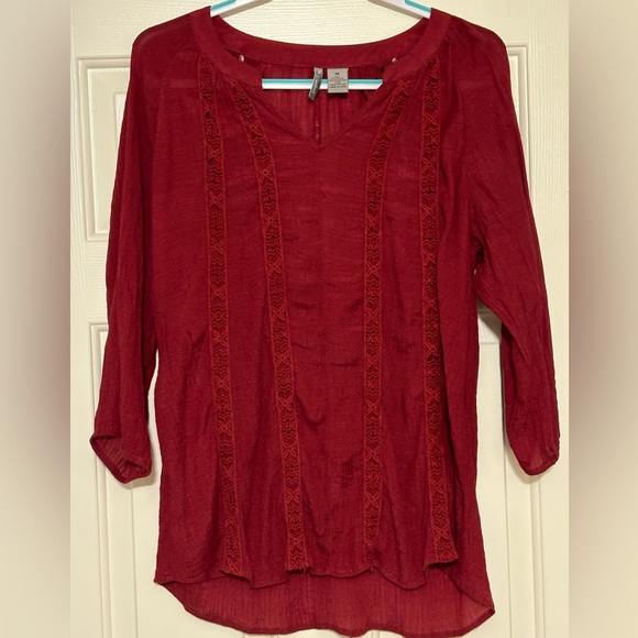 5 for $8-Lace Detail Blouse - Picture 2 of 4